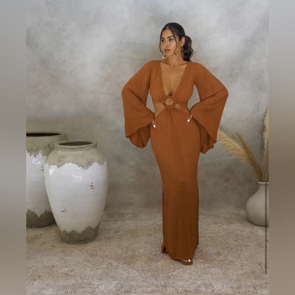 KEHLANI CUT-OUT DRESS from Kadimah (Terracotta) Sz S - Picture 1 of 7